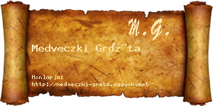 Medveczki Gréta névjegykártya